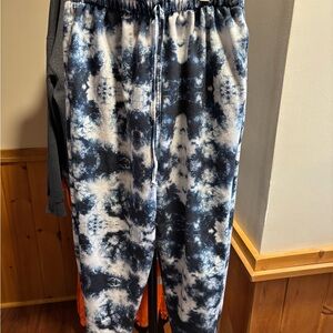 Freedom Rave Wear Tie Dye Blackberry Unisex Joggers in Navy and White